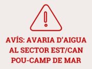 Avaria d’aigua a Premià de Mar provoca afectacions al servei