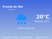 Previsió de l’AEMET a Premià de Mar avui 12 de Abril de 2026