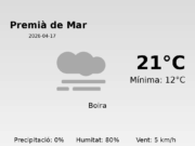 El temps avui 17 de Abril de 2026 a Premià de Mar segons l’AEMET