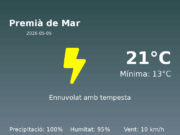 El temps a Premià de Mar avui, 5 de Maig de 2026