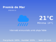 AEMET: El temps per a Premià de Mar – 13 de Maig de 2026