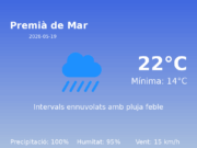 Predicció meteorològica: Premià de Mar, 19 de Maig de 2026