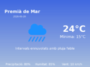 Predicció meteorològica: Premià de Mar, 20 de Maig de 2026