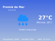 El temps a Premià de Mar avui, 4 de Juny de 2026